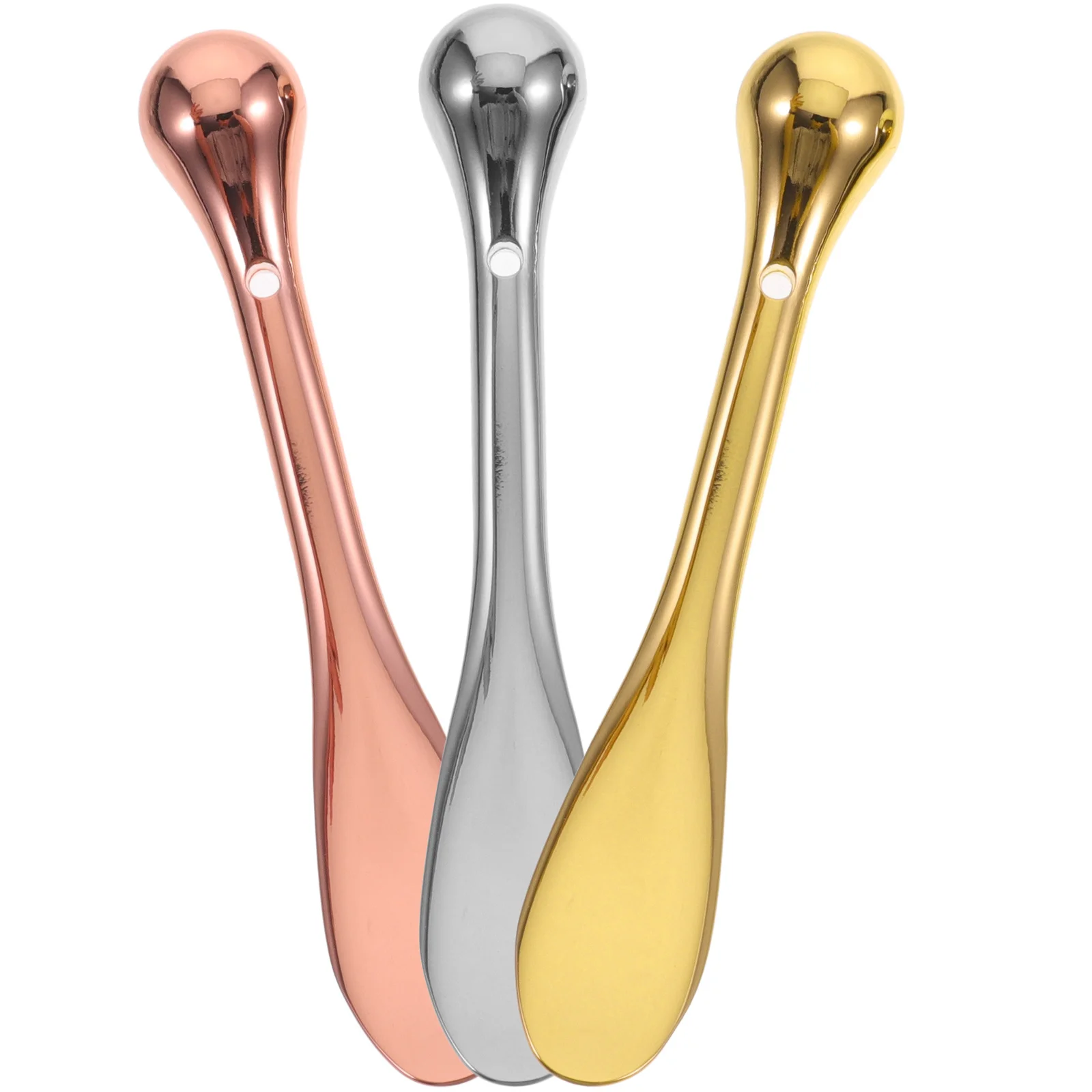 3 pezzi cucchiaio per crema per gli occhi massaggiatore bastone per massaggio degli occhi in lega di zinco strumento portatile per la cura della pelle per le donne sollievo dalle occhiaie