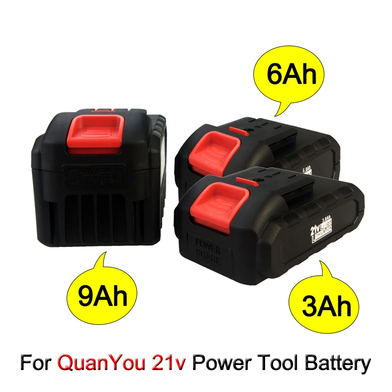 

21V 3.0/6.0/9.0Ah Lithium Battery for Quanyou Cutting Machines, Electric Drills and Other Tools, Compatible with Electric Tools