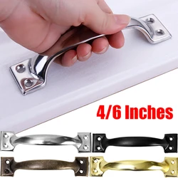 4/6 Inches Bow-Shaped Iron Furniture Handle Bronze Gold Push-pull Balcony Gate Window Cabinet Handle Cupboard Hardware Pull