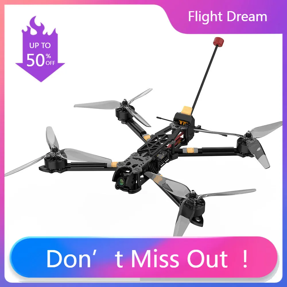 طائرة بدون طيار NYMark4 بشاشة 7 بوصات ومدى طويل، حمولة 1.5 كجم، كوادكوبتر فائق القوة مع وحدة تحكم طيران F405 ومحرك ESC 55A ونظام ELRS ومرسل فيديو 5.8 جيجا هرتز بقوة 2.5 واط ومحرك 2807