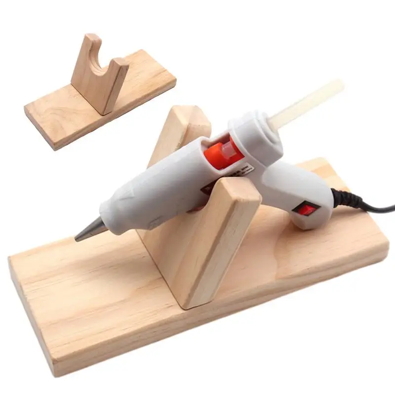 Hot Glue Guns Holder Hot Melt Glue Guns Support Stand Hot Glue Machine Base Wood Rack Universal Hot Glue Guns Holder