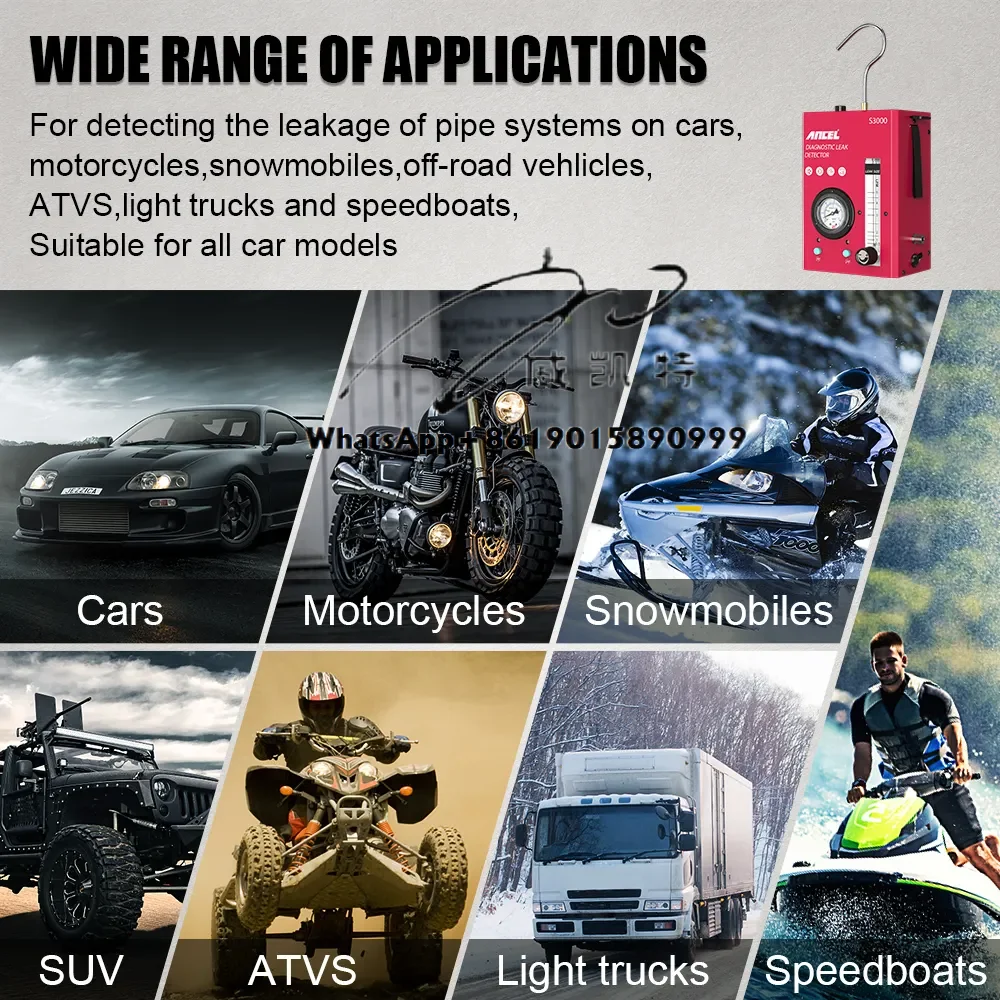 ANCEL S3000 كاشف تسرب الدخان المهنية جهاز اختبار تسرب الأنابيب نظام EVAP أدوات أخرى للسيارات السيارات كاشف تسرب الدخان #5