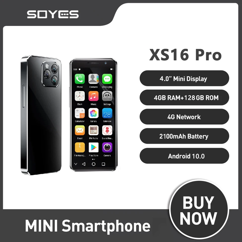 SOYES XS16 Pro 4GB RAM 128GB ROM 4 Inch Mini Smartphone Android 10