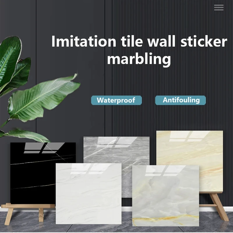 10pcs 30*30cm PVC Imitation Marble Floor Stickers Self-adhesive Wall Stickers Waterproof Bathroom Living room Moden Decor Decals