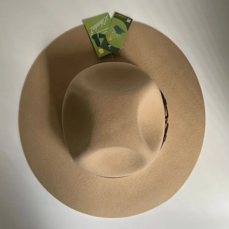 Premium 100%Wool Canadian Mountie Hat RCMP Drill Sergeant Military Campaign Costume Hats Hard Felt Cap Woolen Chapeau