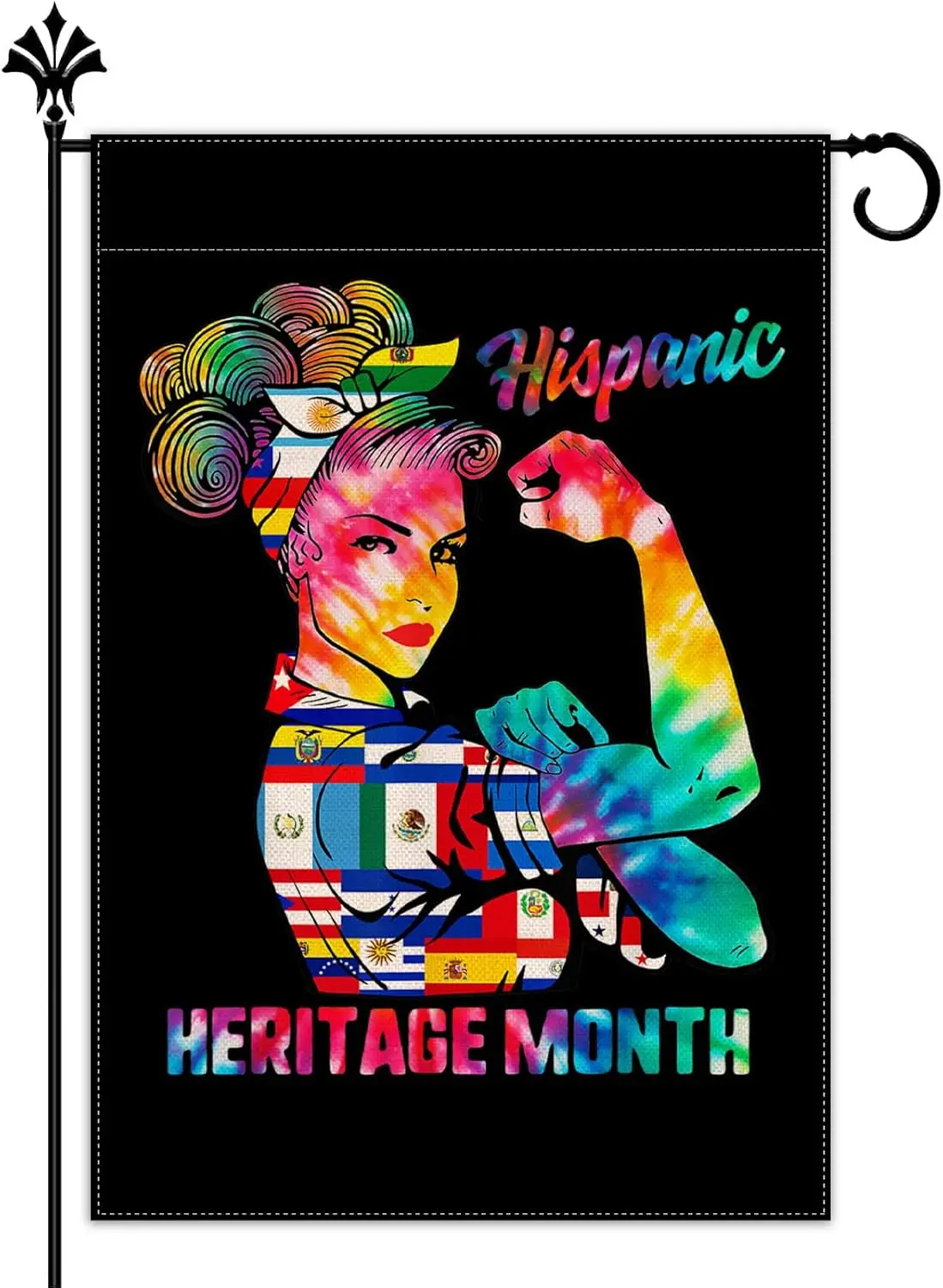 Vohado Hispanic Heritage Month Garden Flag Spanish Speaking Latino Countries Culture Decoration Women Power Double Sized Yar EEZ