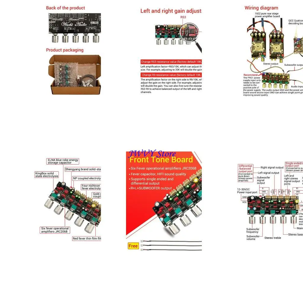 

573A Высококачественная плата Pro1 Pro1 Hifi Preamp с точной регулировкой тона JRC2068D
