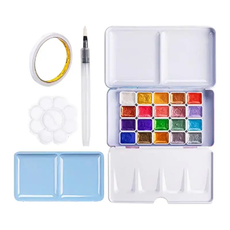 Small Watercolor Set Color Changing Watercolor Set 20 Color Changing Watercolor Paint Set Multifunctional Watercolor Solid Paint