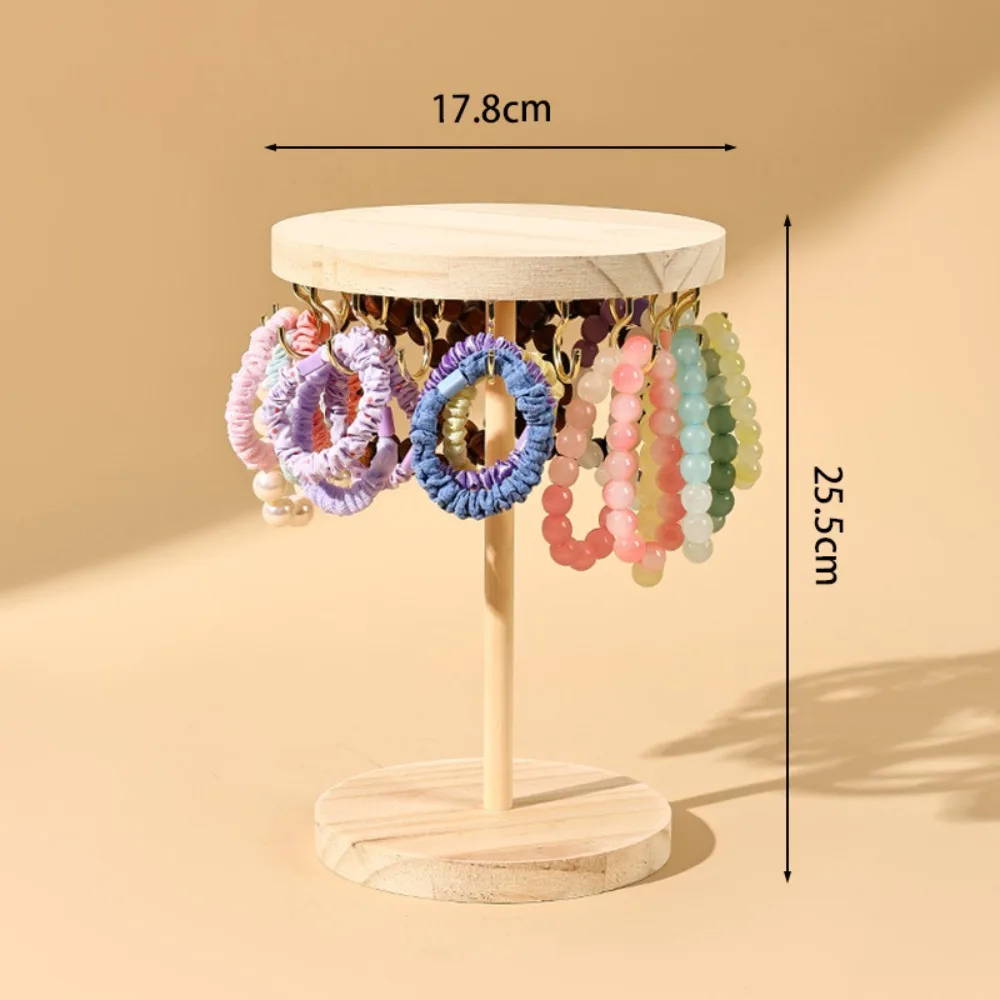 Simple Wood Jewelry Display Stand Round Detachable Earrings Shelf Vertical Organizer Jewelry