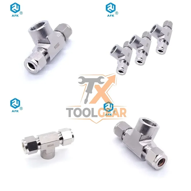 2026hotsale* High Stainless Steel 316 Compression Tube Fittings Polished Female Branch Tee Pipe Double Ferrule Including Tee