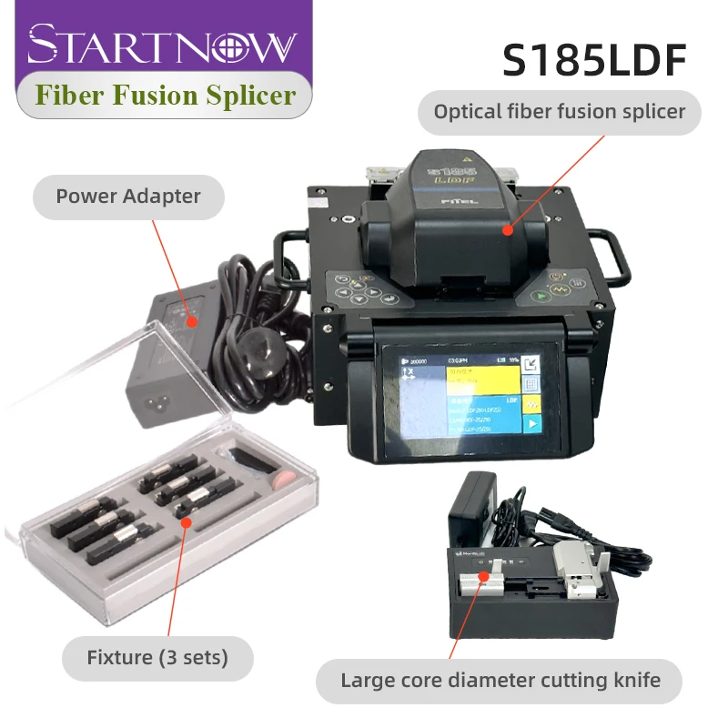 Startnow S185LDF/S-37 SM & MM عالية الفهرس انصهار الألياف البصرية المحمولة جهاز الربط فتحة 500um لحام الربط ماكينة الألياف