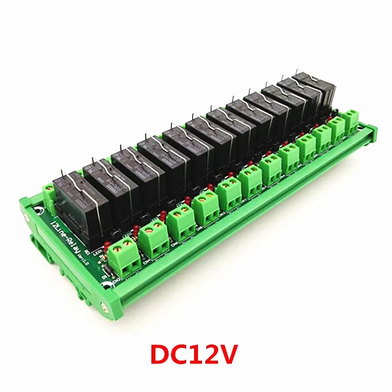 

DIN Rail Mount 12 Channel SPDT 16A Power Relay Interface Module,OG5RL-1-E 12VDC Relay.