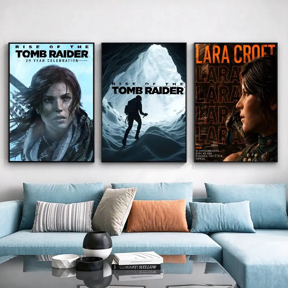 1PC Hot Game T-Tomb Raider Anime Poster Waterproof Wall Art Sticker For Bar Living Room Vintage Decor High Quality Print