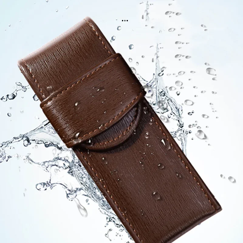 Feder mäppchen Stift Tasche Echt leder Qualität gewaschen Rindsleder schwarz/Kaffee Stift Tasche/Halter