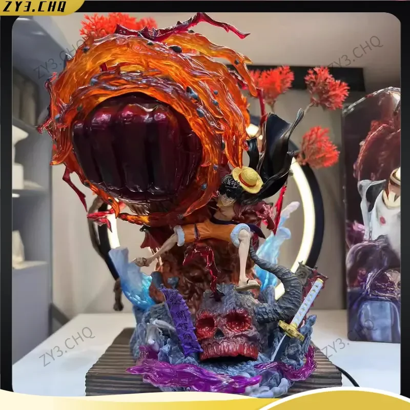 

Коллекционная фигурка GK Industry One Piece: Луффи с огнём, светящаяся модель, гаражный набор, Си Хуан Цао Мао Лу Фэй, игрушка-украшение, подарок