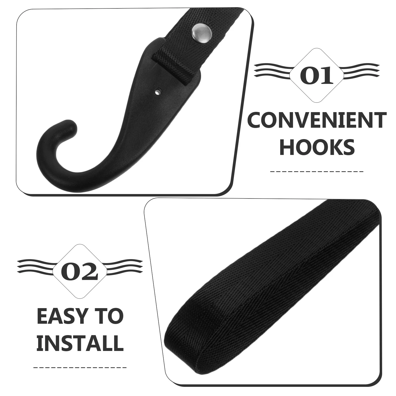 

2Pcs Motorcycle Handlebar Hook Holder Luggage Strap Rope Strong Durable Front Hook for Hanging Gloves Keys Glasses