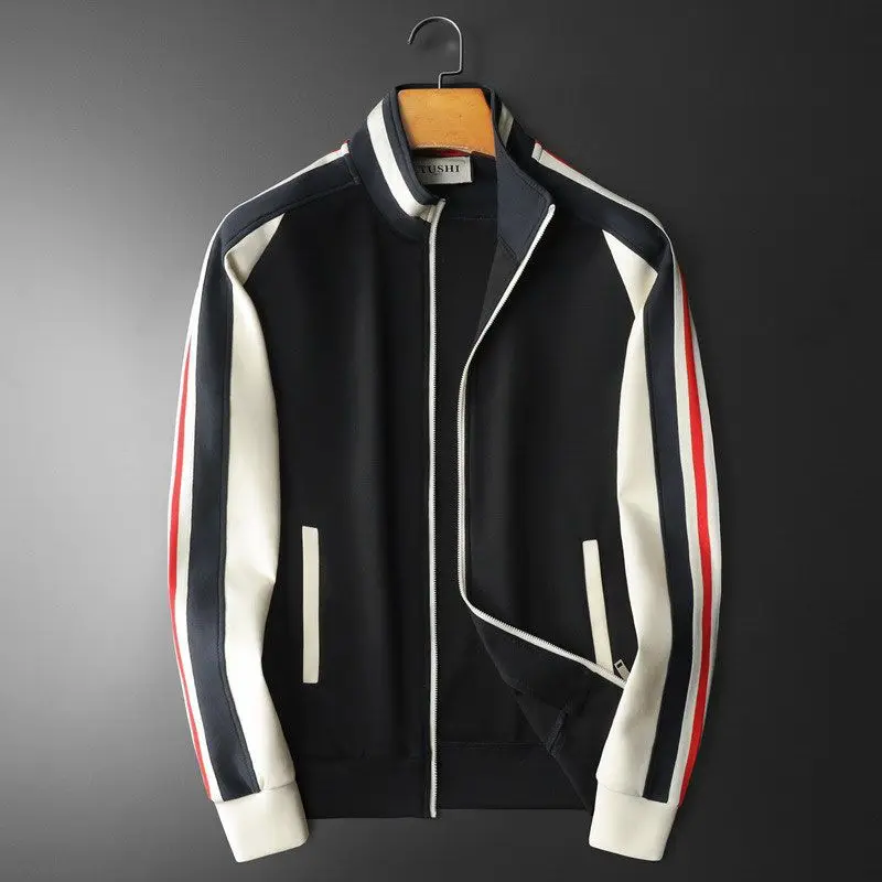 

Новая осенне-зимняя мужская куртка с воротником-стойкой, кардиган, модный повседневный свитер большого размера