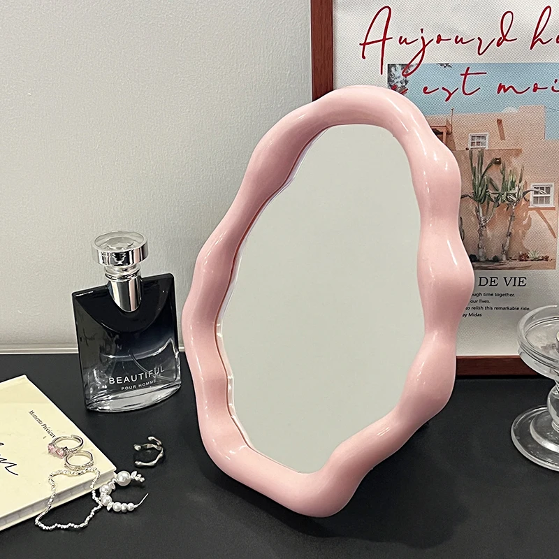 كريم نمط مرآة لوضع مساحيق التجميل سلسلة غير النظامية الديكور سحابة مرآة لوضع مساحيق التجميل سطح المكتب سطح المكتب مرآة ماكياج المنزل #5