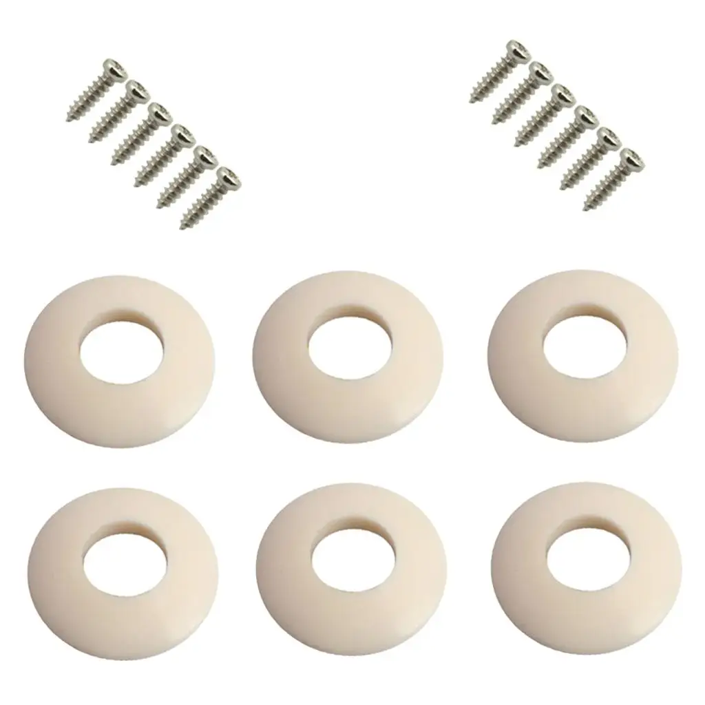 Open Gear Guitar Tuning Peg Washer White Ferrule Gasket Set Durable Plastic for Acoustic Electric Guitar Repair