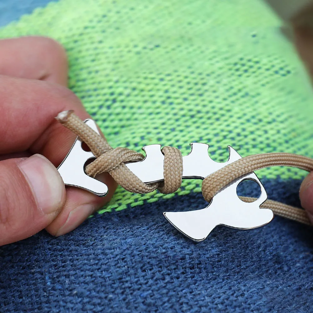 

4Pcs Stainless Steel Rope Adjuster Tent Cord Tensioner Camping Fastener High Strength Compact Travel Accessories