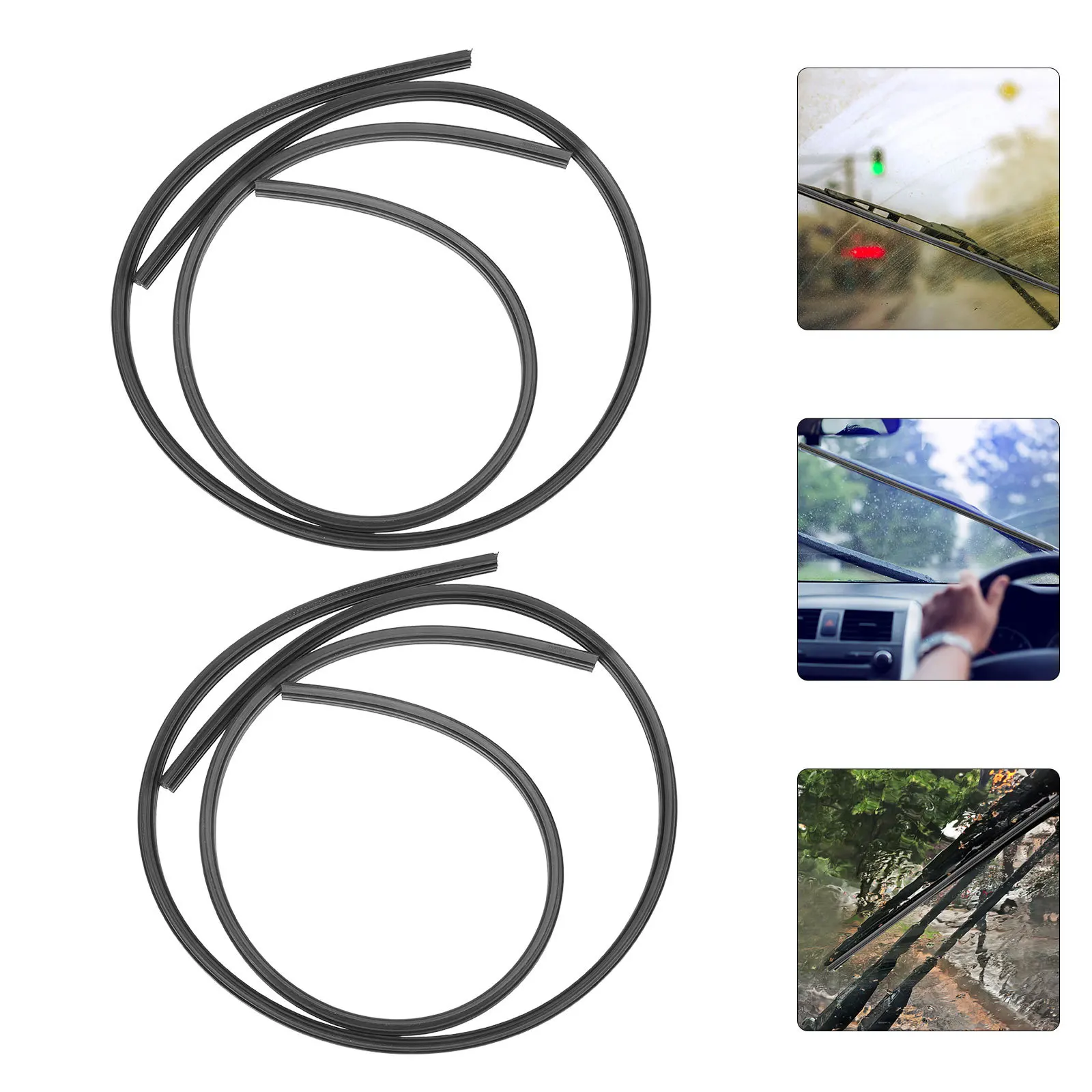 

4Pcs Windshield Wiper Rubber Strip Universal Car Fit Boneless Design Noise Reduction Smooth Wiper Strip Replacement Refill