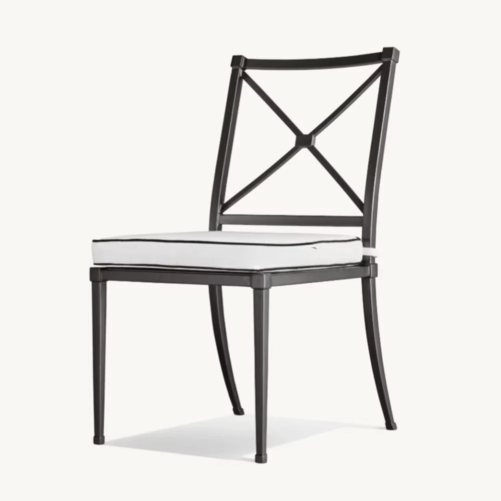 

*Luxury Outdoor Dining Side Chair Modern Design Durable Aluminum Patio Furniture Sets for Villas and Parks