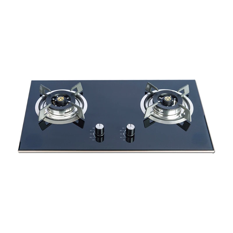 LPG & Natural tempered glass embedded wholesale price commercial industrial kitchen appliance two burner gas stove