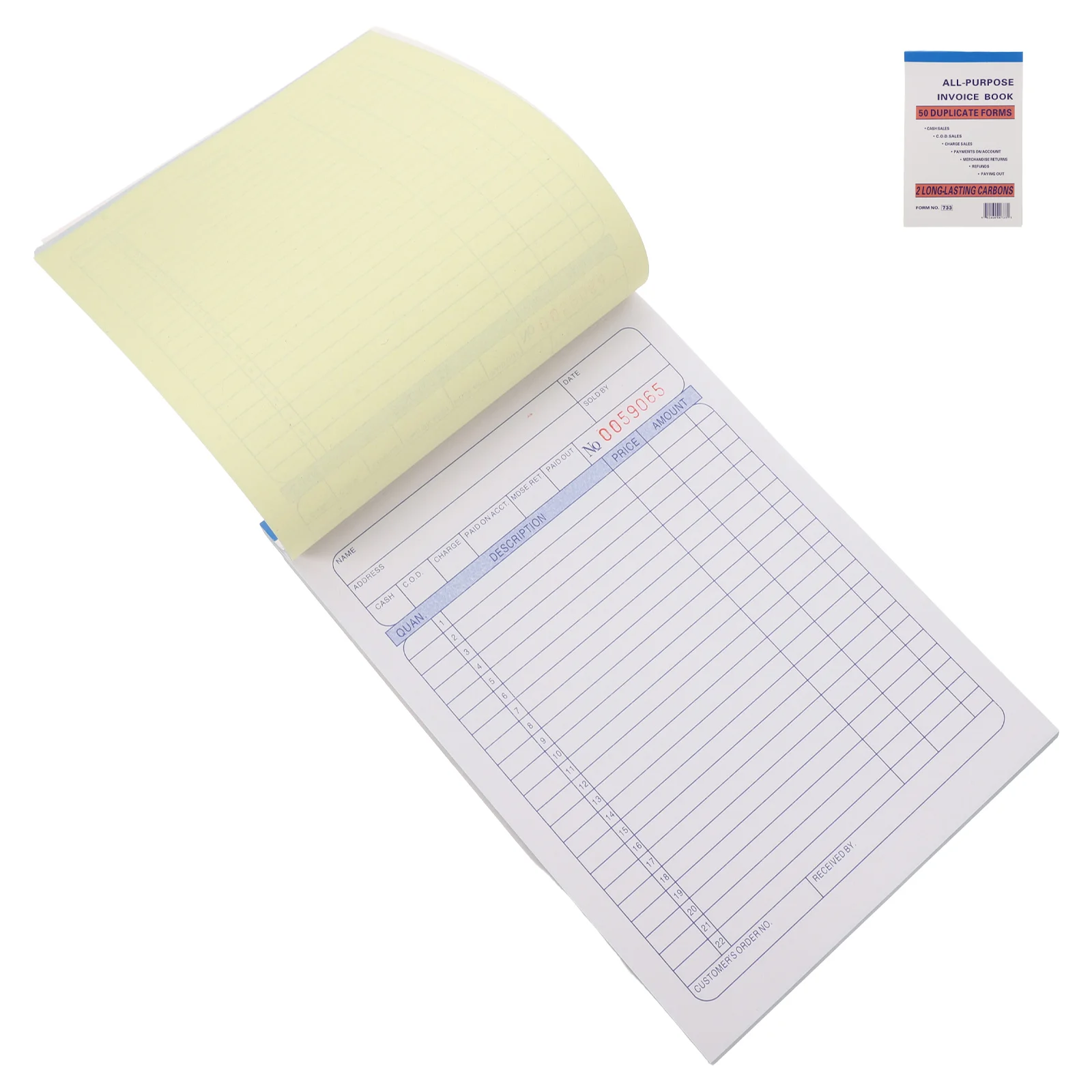 Receipt Book for Small Business Cash Sales Invoice Books Tracking Management 100pcs Purchase Record Financial Proof