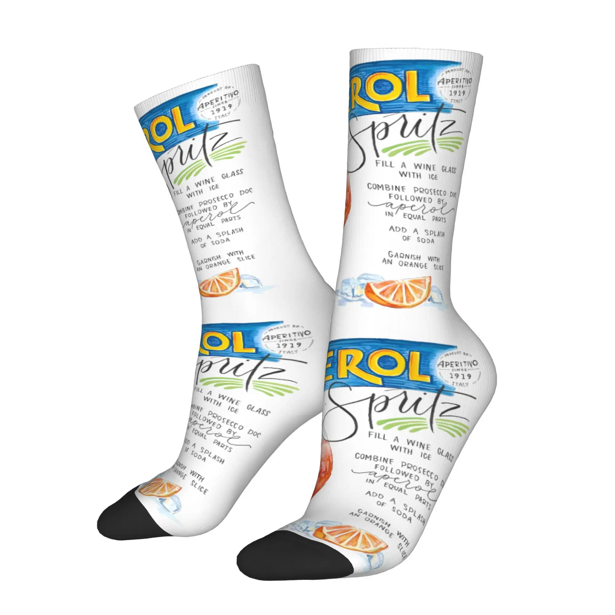 

Оранжевый сладкий винный носок Aperol с принтом, мужской полиэстер, модный