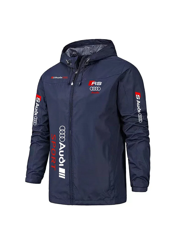 AliExpress 2025 High-Quality Retro Style Audi Motorcycle Jacket Racing Jacket Windbreaker Outdoor Sports Bicycle Jacket Men's Top Coat