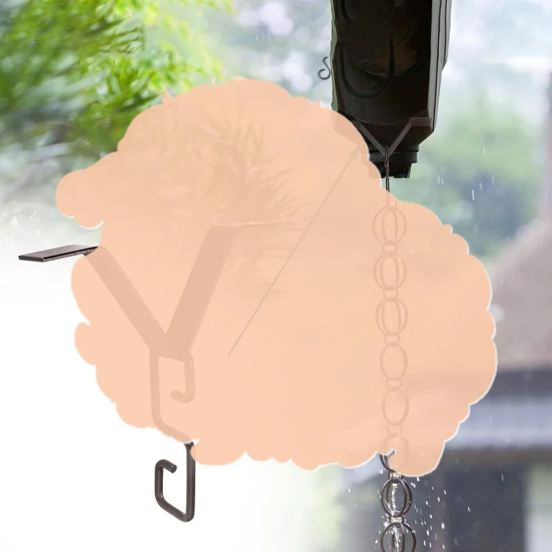 Weather Resistant Rain Chain Install Kit Gutter Downspout Fitting for Patio Lawn Garden Yard Outdoor Decor