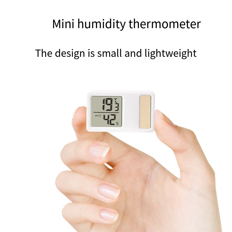 Solar power Temperature and Humidity Meter Mini Portable Humidity Digital Electronic Temperature Detection Meter for Bedroom
