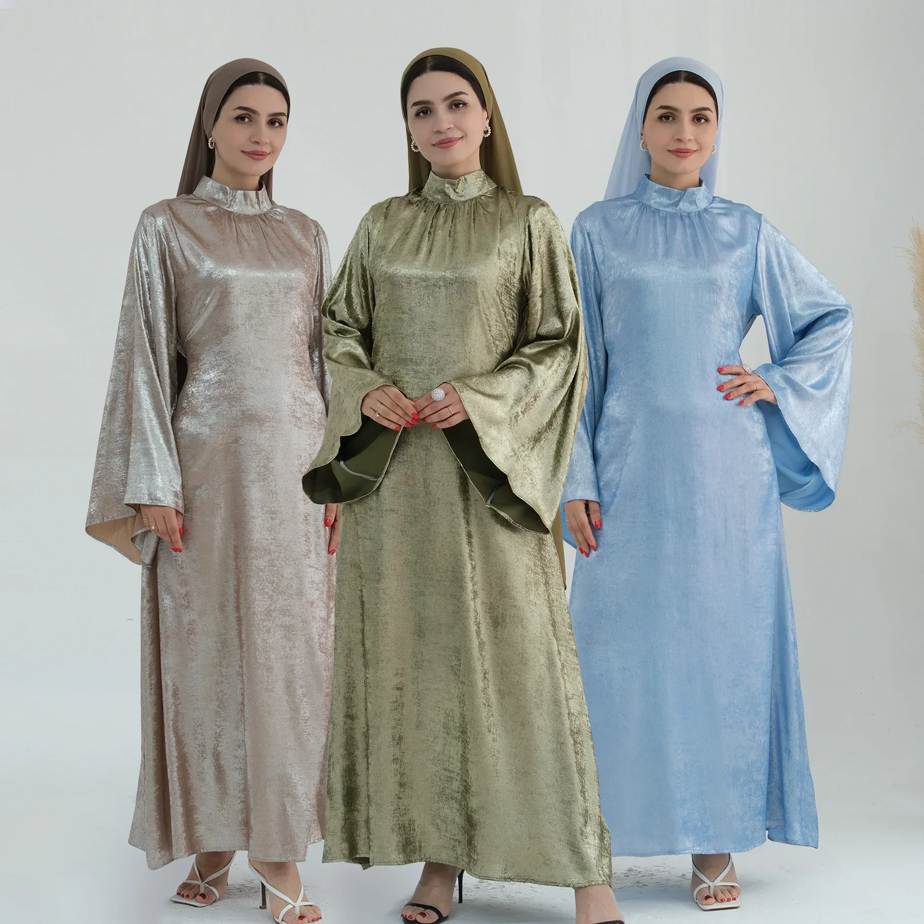 Abaya Belted Muslim Party Long Dress Bronze Abayas for Women Dubai Luxury Turkey Dresses Islamic Clothing Kaftan Robe Vistidos