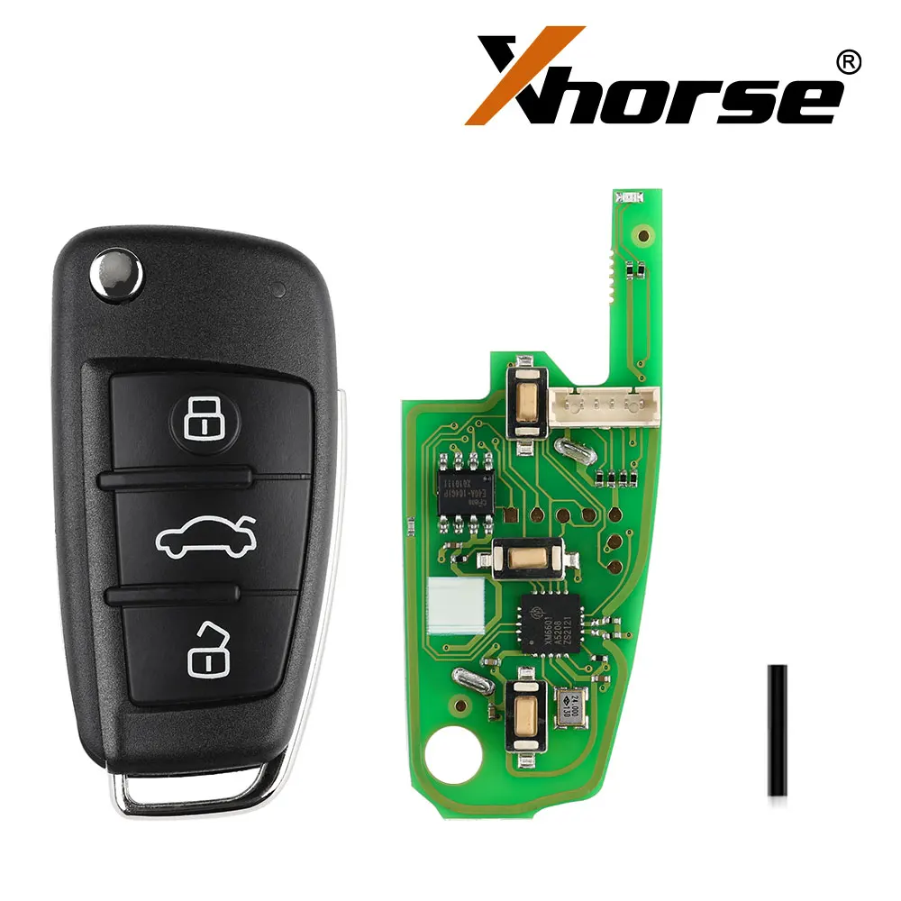 1PCS Xhorse Universal Remote Key XKA600EN VVDI2 Car Remote Key for Audi A6L Q7 3 Buttons Car Key for VVDI Car Key English versio