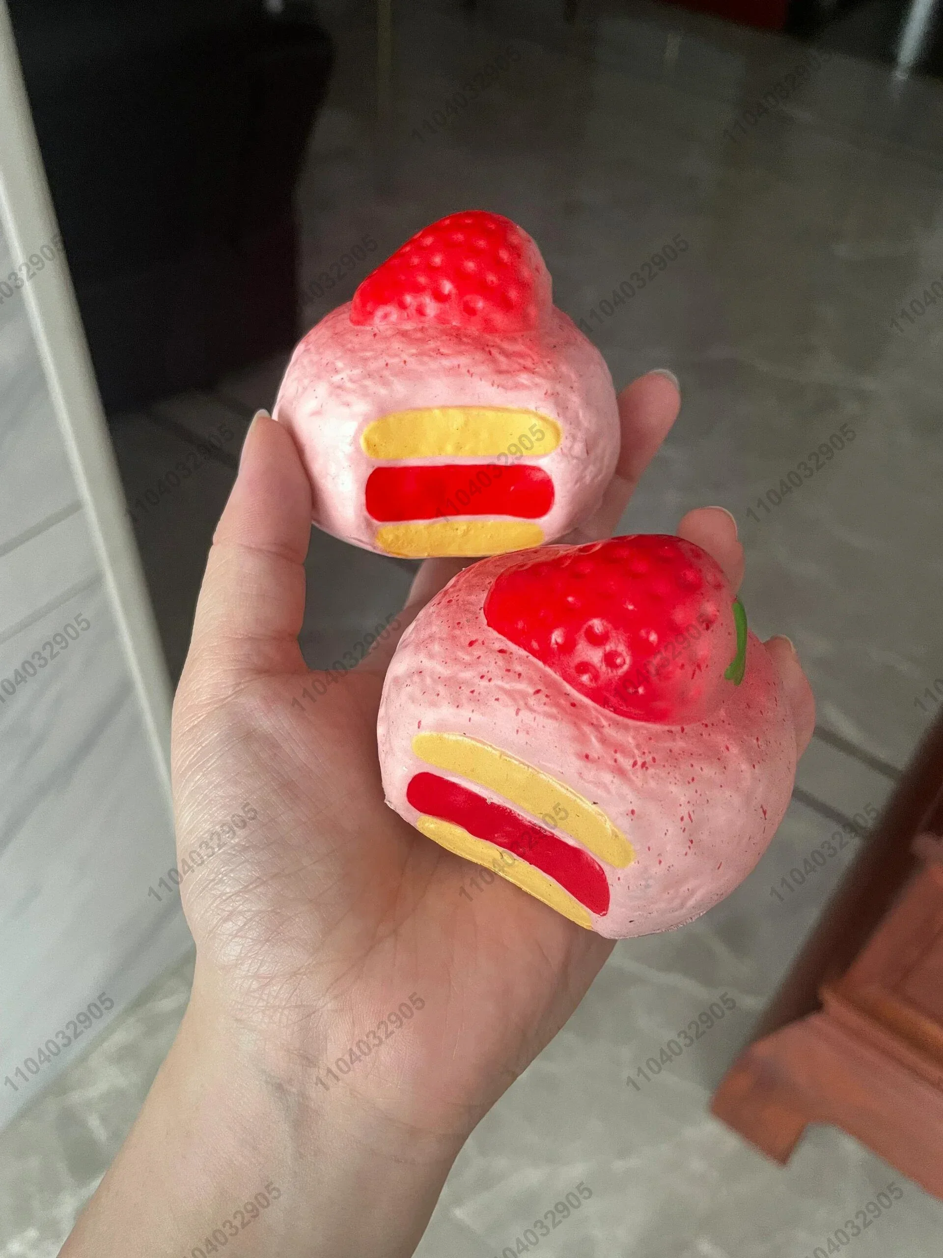 Strawberry Lava Pie Squishy Slow Rising Strawberry Lava Cake Slow Rebound Squeeze Toy Hand Relax Stress Release Gift Toy