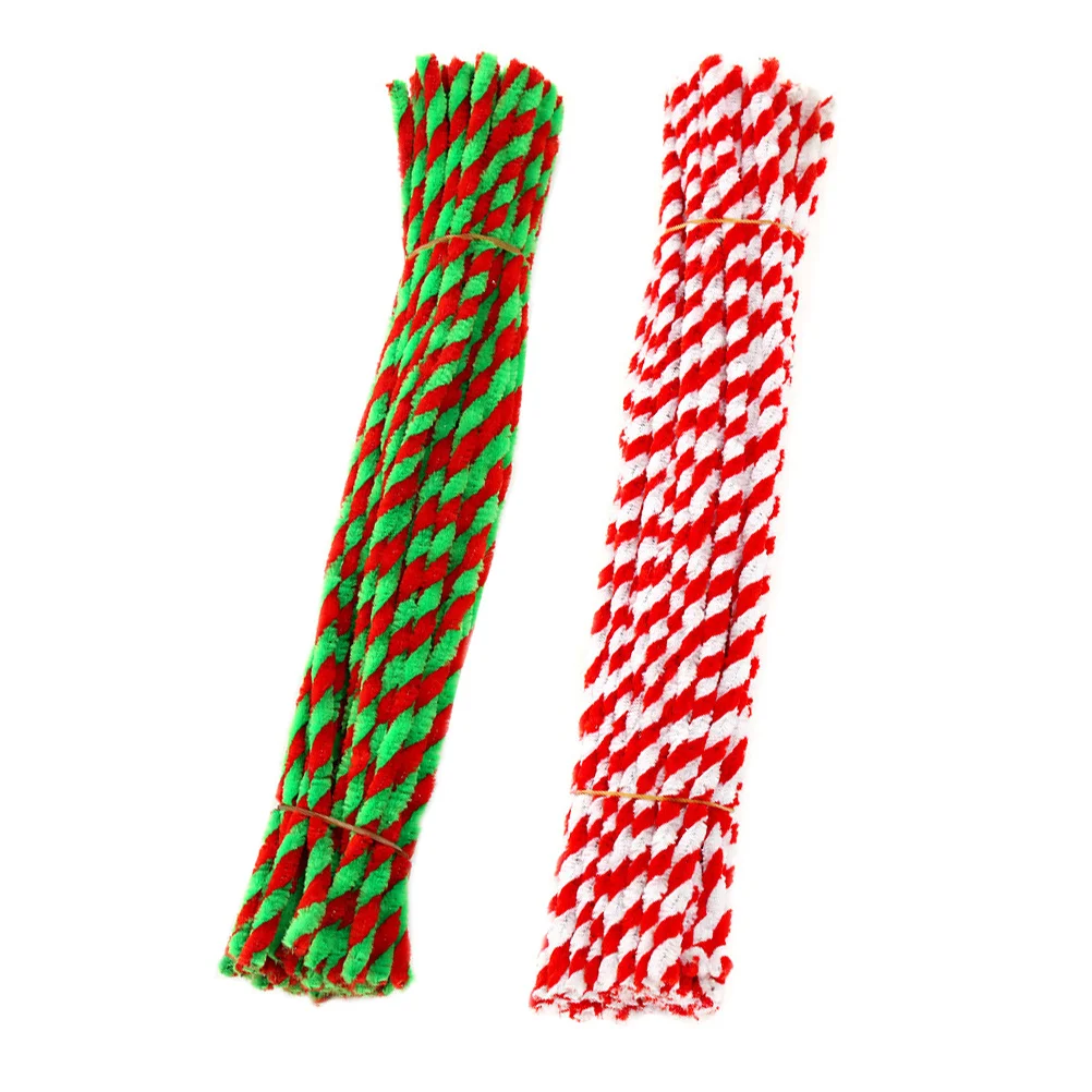

100pcs Chenille Stem Craft Supplies Bendable Diy Christmas Rods For Festival Decoration Handmade Accessories Sticks Twisted