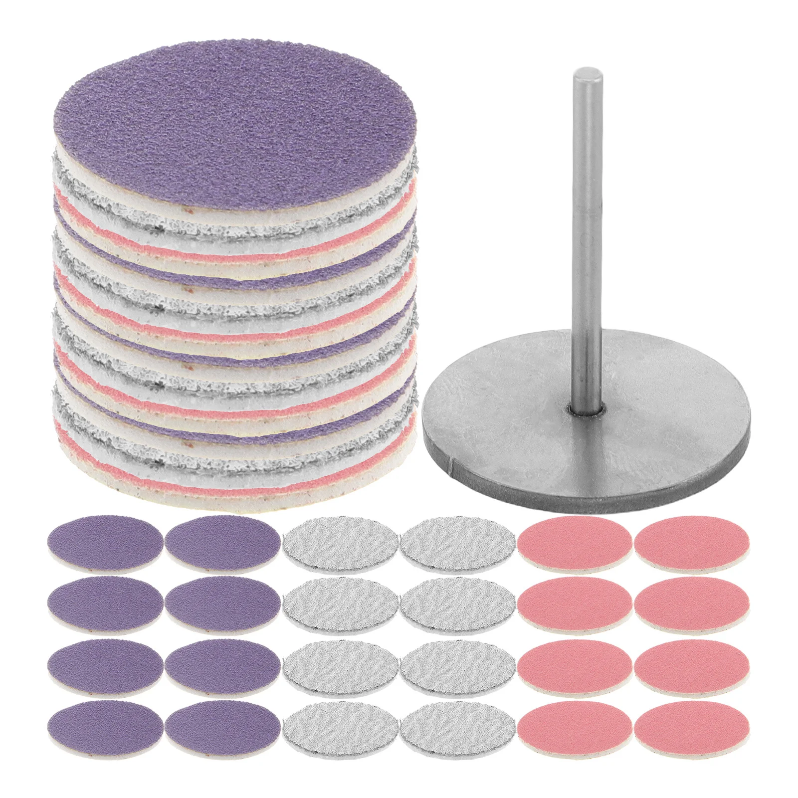 

60pcs Nail Sanding Discs For Manicure Pedicure Electric Grinder Dead Skin Callus Remover Dual Function Abrasive Surface Prep