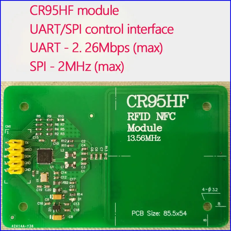 

CR95HF Module RFID/NFC Read and Write Module Development Board SPI / UART