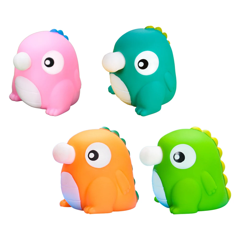 

4pcs TPR Dinosaur Vent Ball Stress Relief Toy Funny Dinosaurs Baby Bath Toy Early Education Office Relaxation