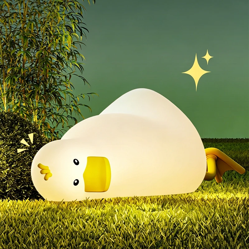 

Usb Light Cute Cartoon Duck LED Night Light Dimmable Soft Eye Protection Bedside Lamp Bedroom Sleep Companion Atmosphere Light