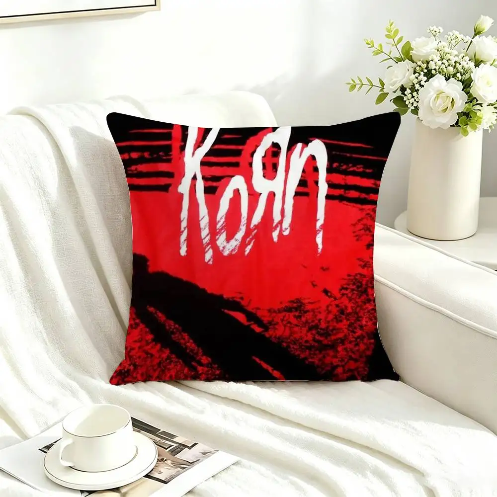 Band K-Korn   Pillow Case Square Double-Sided Sofa Cushion Cover Bedroom Bedside Pillow