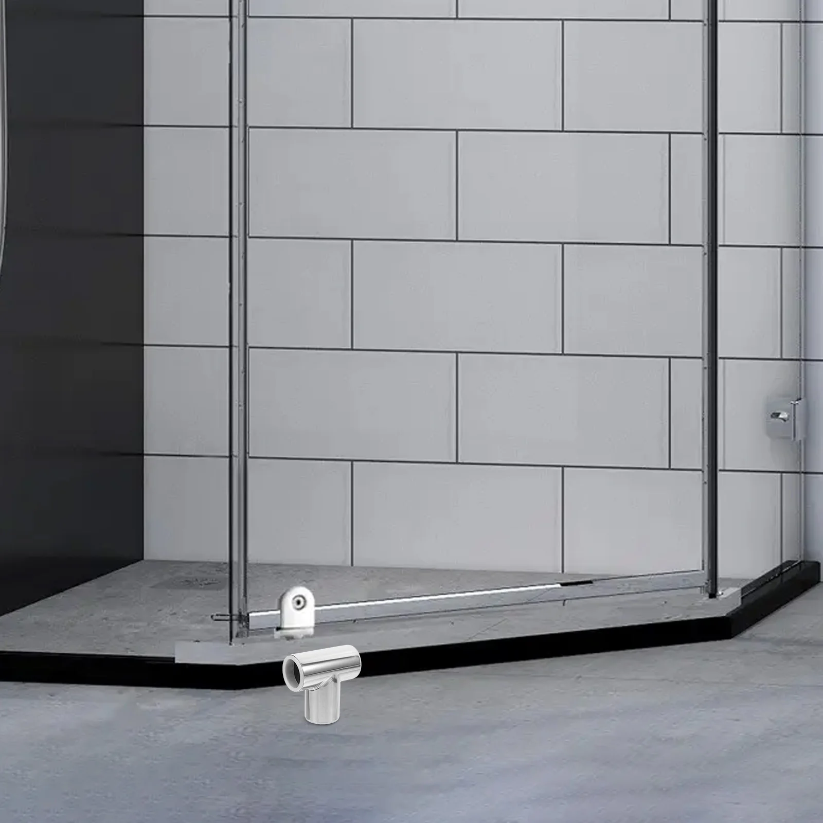 

Stainless Steel Tee Pipe Connector Heavy Duty Glass Door Corner Connector Bathroom Tube Fitting Tube Corner Connectors