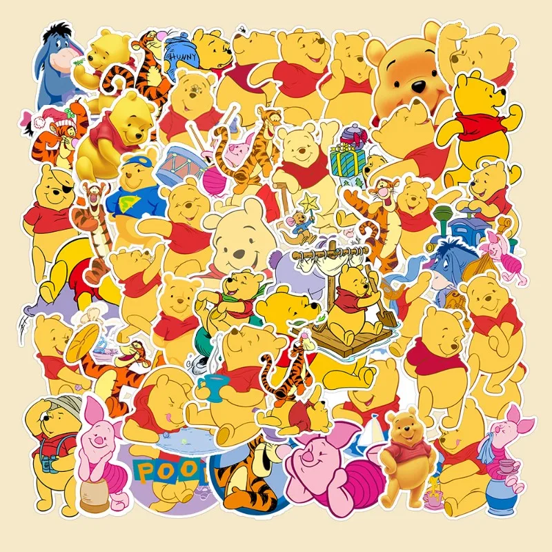 

50pcs cartoon cute Pooh Bear creative doodle decorative stickers