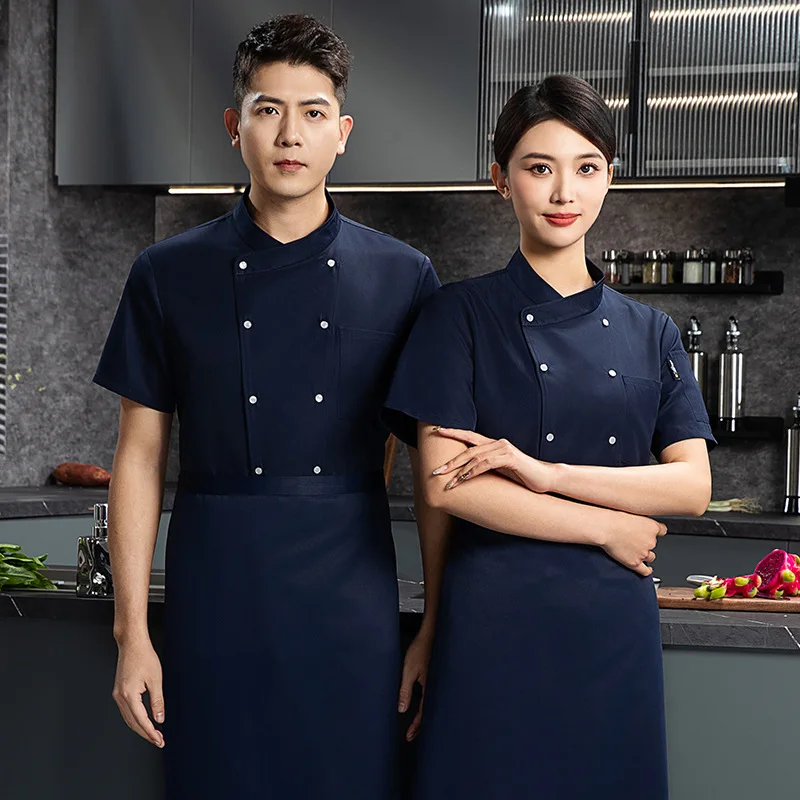 Restaurant occidental boulangerie pâtisserie été travail uniforme restauration Steakhouse Restaurant cantine Chef uniforme mince à manches courtes moi