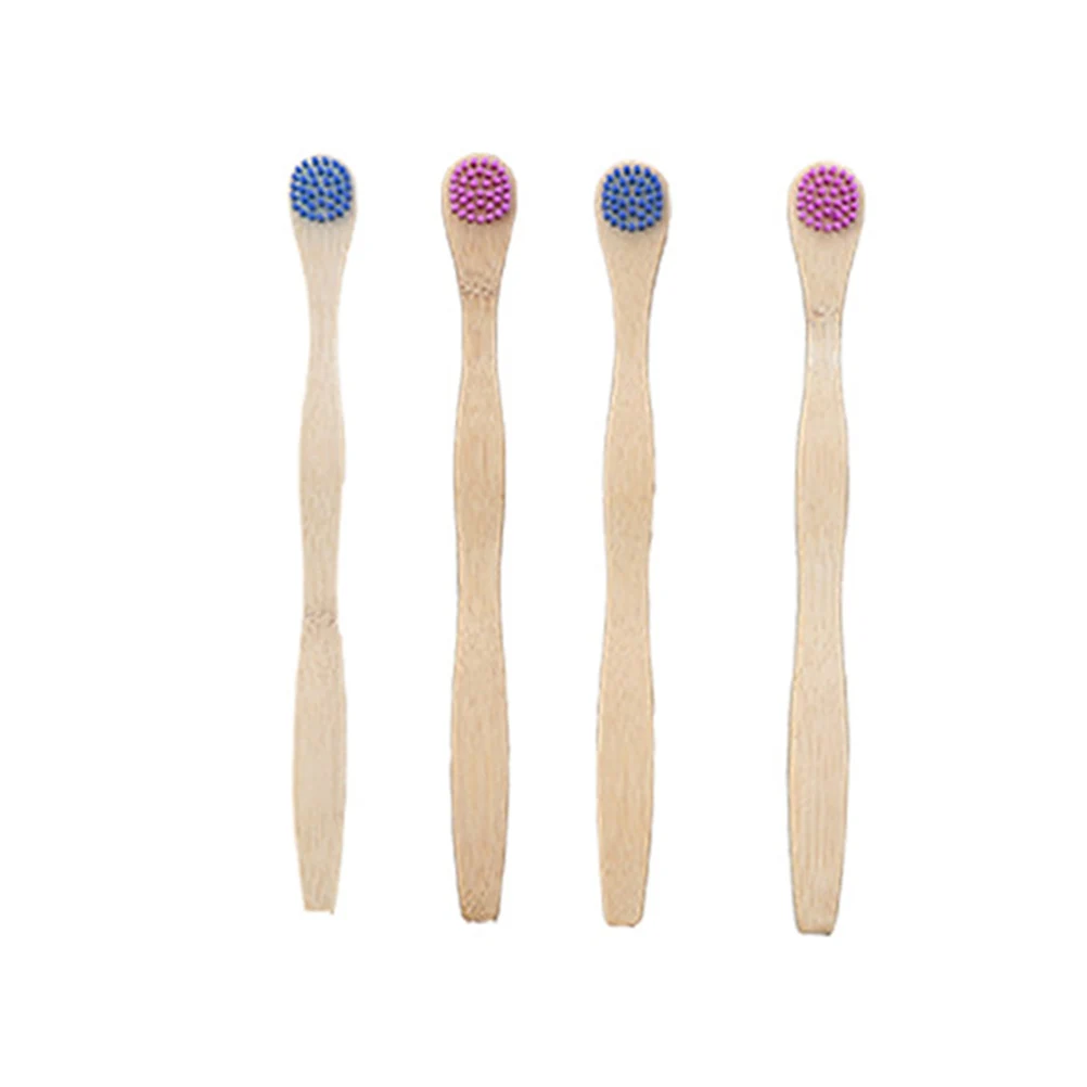 

4pcs Bamboo Toothbrush Coated Tongue Cleaner For Deep Oral Care Whitening Brush Pack Ultrathin Soft Bristle Anti-Slip
