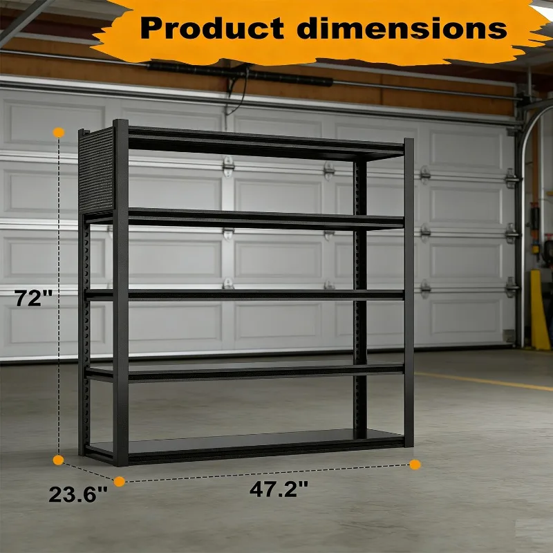 5-Tier Adjustable Steel Storage Shelf 72