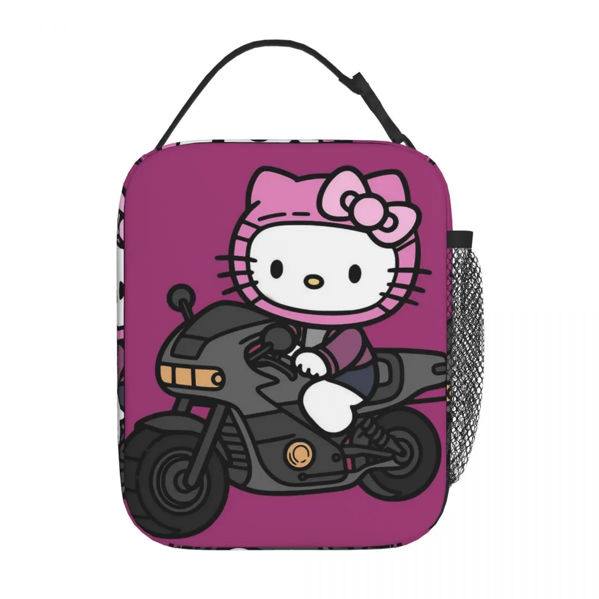 حقيبة غداء معزولة برسوم كرتونية لركوب الدراجات من Hello Kitty للنساء والأطفال، صناديق طعام محمولة، حقيبة غداء حرارية