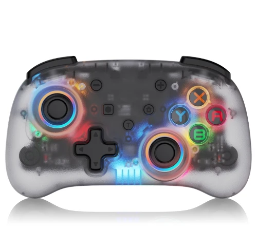 TYPE-C Interface Transparent Bluetooth Game Console Controller 8-Color Auto Cycling Bluetooth Quick Conneck