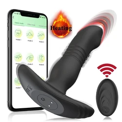 Männlich Stoßen Prostata-massagegerät Bluetooth APP Steuerung Teleskop Butt Plug Anal Vibrator Männer Homosexuell Dildo Bdsm Sex Spielzeug für Paare