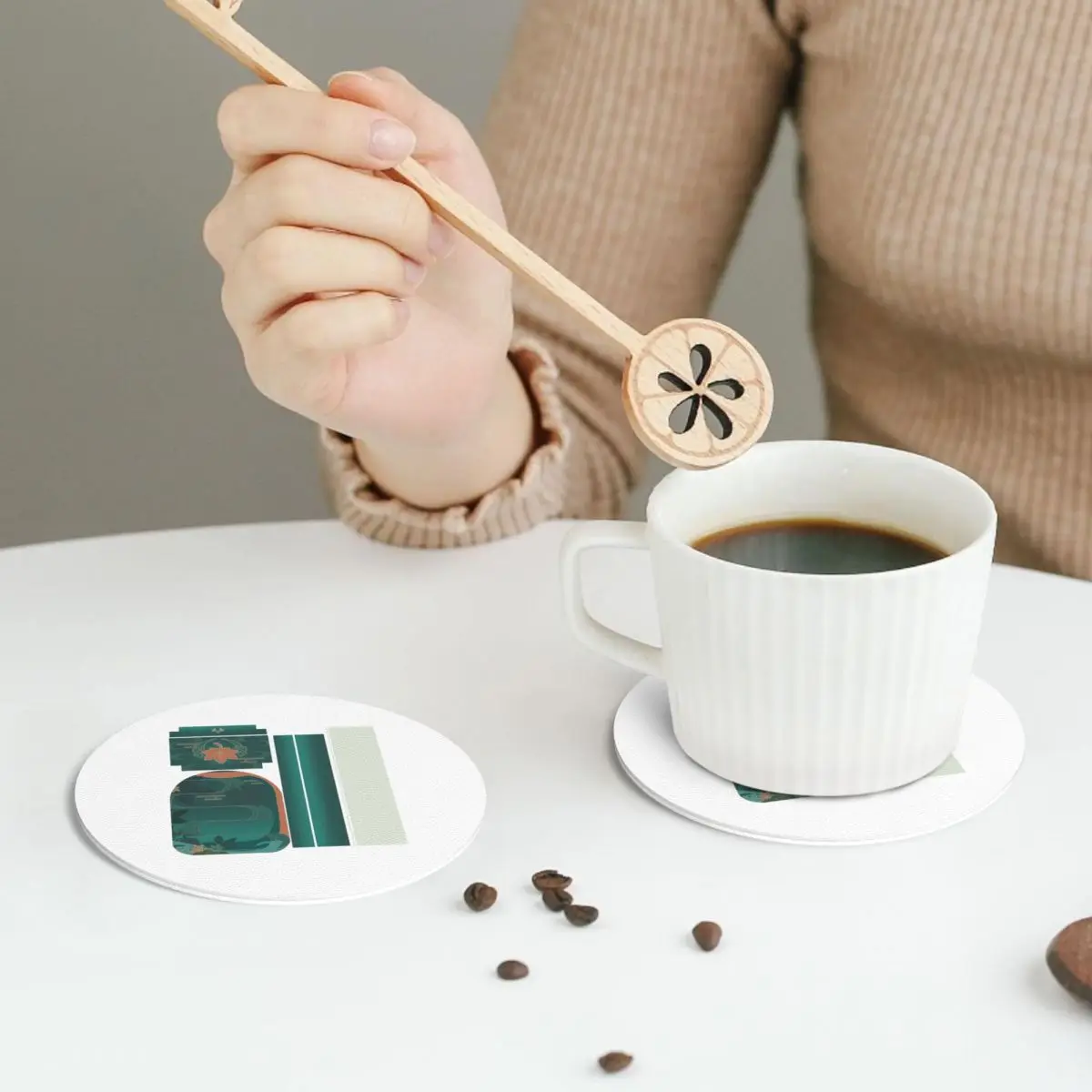 Kaedehara Kazuha - Genshin Impact Fan Art Coasters PVC Leather Placemats Coffee Mats for Home Kitchen Dining Pads Set of 6